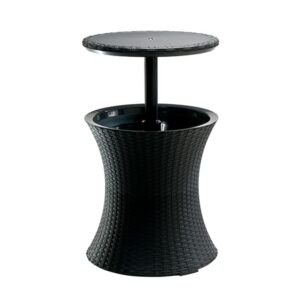Keter Pacific Rattan Style Outdoor Cool Bar Ice Cooler Table Garden Furniture - Anthracite