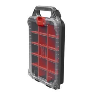 Keter Stack n' Roll Modular DIY Half Organiser, Removable Bins, Stackable, Lightweight, Durable, Water Resistant, Black