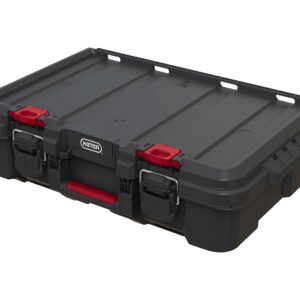 Keter Stack n' Roll Modular DIY Power Tool Storage Case, Stackable, Lightweight, Durable, Water Resistant, Black