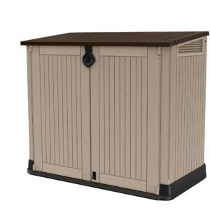 Keter Store it Out Midi Wheelie Bin Box Beige / Brown