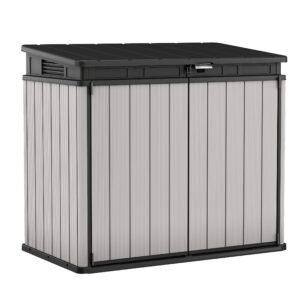 Keter Store It Out Premier XL Outdoor Garden Storage Shed, Grey and Black, 141 x 82 x 123.5 cm