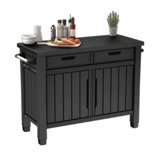 Unity Outdoor Kitchen BBQ Table and Storage Cabinet - Grey