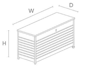 Kettler Large Aluminium Storage Box External Dimensions