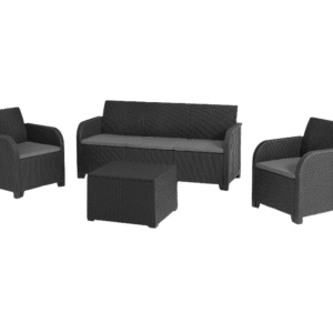 Rosalie 5 seater lounge set with storage table - Grey